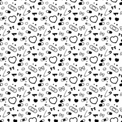 病みかわいいイラスト素材セット 薬 薔薇 リボン ハート Wall Mural ふわぷか 病みかわいいイラスト素材セット 薬 薔薇 リボン ハート Wall Mural ふわぷか