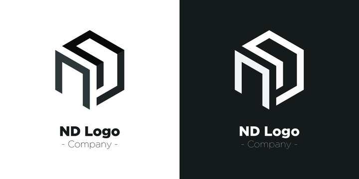Real estate company logo nd  - Minimalist geometric branding 