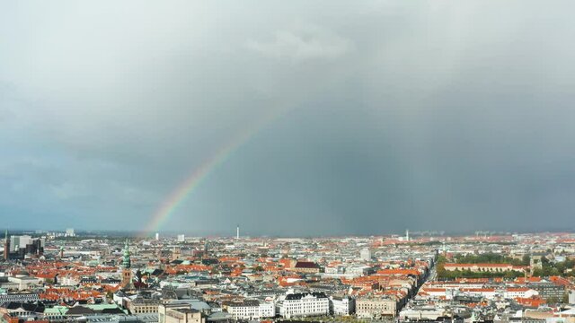 Flight over beautiful Copenhagen - the capital of Denmark