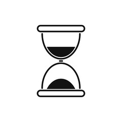 Hourglass flat design sign icon. Sand timer symbol.