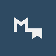 Letter M document logo. Modern logo.