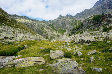 Fototapeta na wymiar Rocky landscape at Corte della Sassina, Ticino, Switzerland