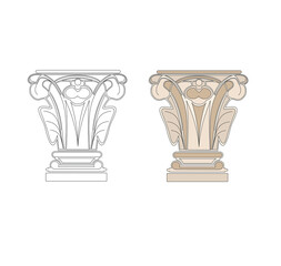 ANCIENT ROMAN AND HISTORICAL CLASSIC DECORATIONS GOTHIC COLUMNS AND FRIEZES IN ANCIENT VETIAN STYLE