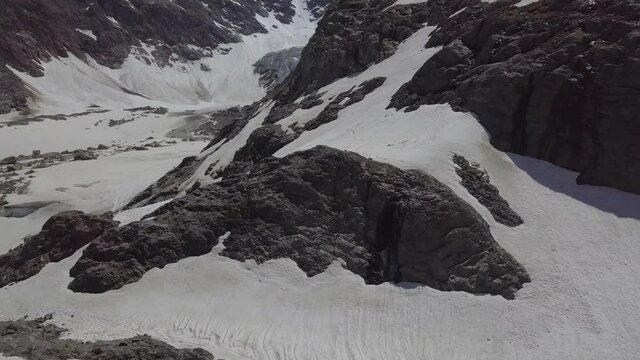 Aerials of Swiss Steingletscher and its suroundings