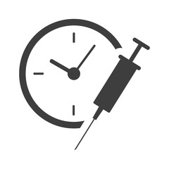 Covid19 vaccine with times icon. Line vector. Isolate on white background.