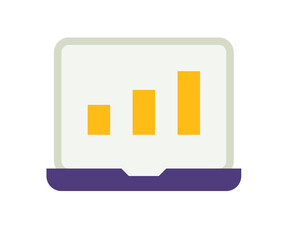 laptop graphic chart single single isolated icon with flat style
