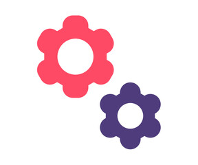 setting configuration cog single isolated icon with flat style