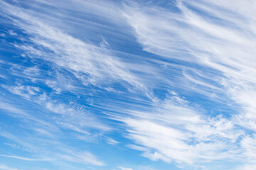 Clouds on the blue sky.