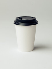 Coffee cup set - mockup template for cafes, design of the restaurant's corporate style. White cardboard coffee cup mockup. Template disposable plastic and paperware for hot drinks