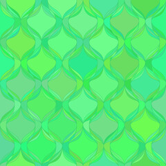 Abstract vector background Green wavy tile Seamless pattern