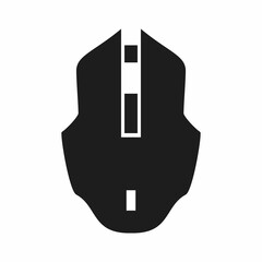 Computer mouse, cursor control device. Black vector icon isolated on white background. Graphic element.