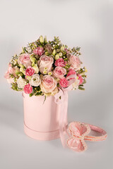 Bouquet for newborn baby girl or boy. Flowers composition gift for kids