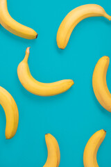 Banana pattern on blue background