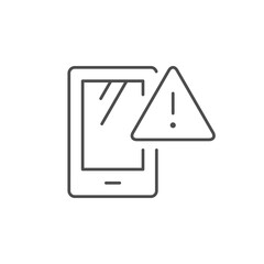 Mobile alert line outline icon