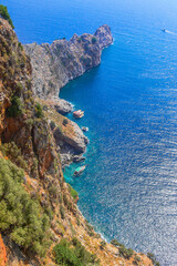 Obraz premium A view on a cliff in Alanya Turkey.