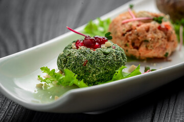 Phali - a traditional Georgian snack with vegetables and nuts