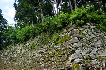 Stone wall (Fortress) of Azuchi Castle (Azuchijo) in Shiga prefecture, Japan - 安土城 石垣 滋賀県 日本