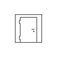 Entrance door line outline icon