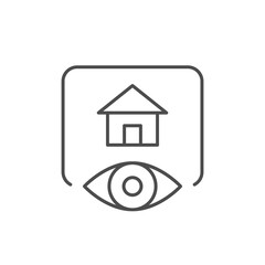 House surveillance line outline icon