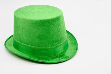 St. Patrick's concept. Green leprechaun hat isolated on white background. 