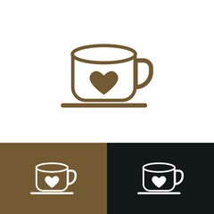 Simple monoline sunset and sunrise logo template