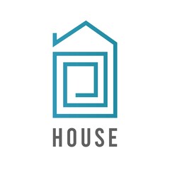 Abstract art logo graphic building business company, sign real estate agency, icon construction, brand architecture, symbol skyscraper home big city.Design template modern vector isolated one line