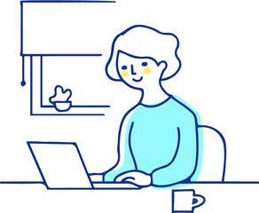 パソコン作業をする女性