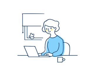 パソコン作業をする女性