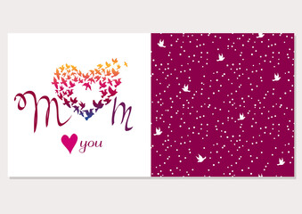 Happy Mothers day greeting card with typographic design elements. Vector illustration.