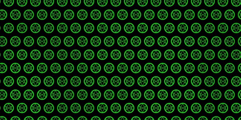 Dark Green vector background with occult symbols.