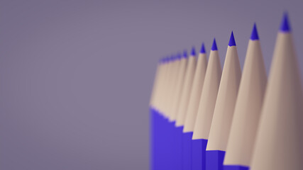 3d render pencil illustration background