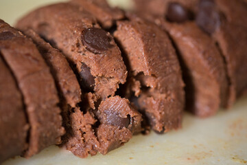 Chef preparing cookies in his kitchen.