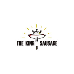 Logo for restaurant and cafe sausage, Sausage logo icon design template