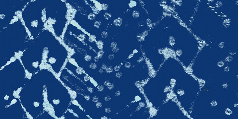 White Ink Dirty Pattern. Blue Dirty Paper. Navy