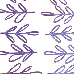 Orange Leaves Texture. White Aquarelle Backdrop.