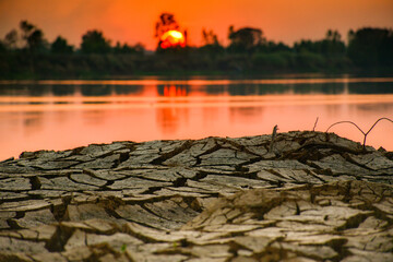 Water is life. Arid season Water is life. Dry season. Background drought water shortage.Cracked...