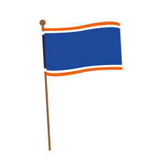 thailand flag in pole waving icon vector illustration design