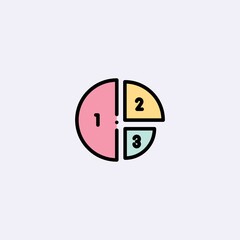 Vector color flat chart diagram icon illustration