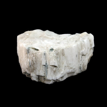 Natural crude selenit on black background 