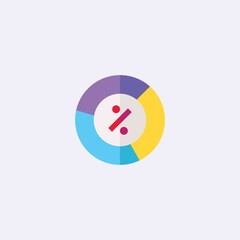Vector color flat chart diagram icon illustration