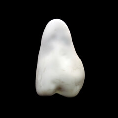 Natural crude cacholong stone on black background 