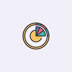 Vector color flat chart diagram icon illustration