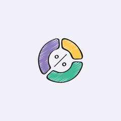 Vector color flat chart diagram icon illustration