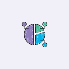 Vector color flat chart diagram icon illustration