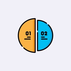 Vector color flat chart diagram icon illustration