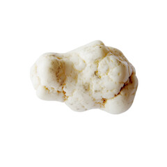 Natural howlite tumbled stone on white background 