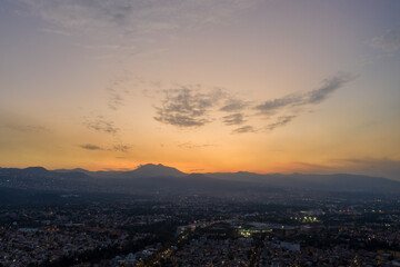 Sunset over the city