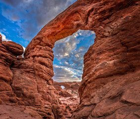 North window arch framed by the turret arch, Arches National Park Utah © Martina