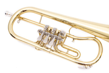 New trumpet isolated above white background