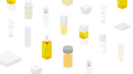 Illustration of skin care items